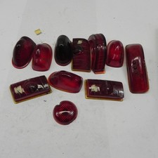 VINTAGE NORS LOT OF 10 TAIL LIGHT BRAKE LIGHT GLASS LENSES WEAR CHIPS 40S  picture