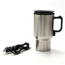 12V Car Coffee Cup 450ml Heated Travel Mug Stainless Steel for 12 Volt Vehicles picture