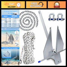 Boat Anchor Kit with Chain, Rope & Shackles - 5/8/10/13/18/25 lbs Options Availa picture