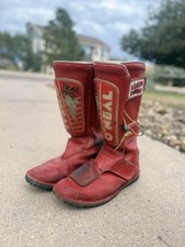 80s 90s vintage O’neal authentic red motocross dirtbike boots picture