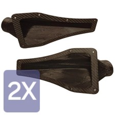1.5 in Universal NACA Duct Air Scoop Inlet Flat Mount Hood Panel Round Pair 2 ct picture