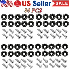 40PC JDM Billet Aluminum Fender Bumper Washer Bolt Engine Bay Dress Up Kit Black picture