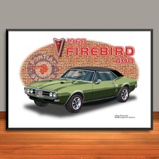1968 Pontiac Firebird 400 Muscle Car Art Print picture