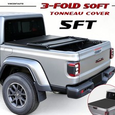 Soft Tri-Fold Tonneau Cover FOR 2020-2026 Jeep Gladiator JT 5FT Truck Bed Cover picture