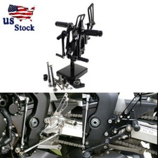 US CNC Adjustable Footpegs Rearset Black For Honda CBR1000RR 2004-2005 2006 2007 picture