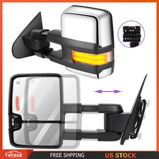Chrome Power Heated Tow Mirrors For 2015-2018 Chevy GMC 2500 HD 3500 HD Pair picture