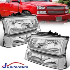 For 2003-2006 Chevrolet Silverado 1500 2500HD Chrome Headlights +Bumper Light picture