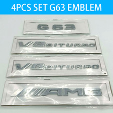 4PCS Chrome For AMG G Class G63 V8 Biturbo Emblem Badge Decal Set For W463 W464 picture