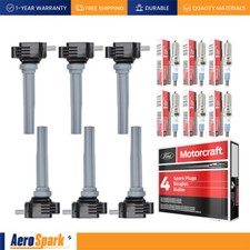 6 Ignition Coil & 6 Motorcraft Iridium Spark Plug for 2015-2017 Ford F-150 2.7L picture