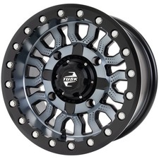 4/156 Tusk Fremont Beadlock Wheel 15x7 4+3 Gunmetal Black- Polaris RZR /Kawasaki picture