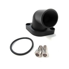 1955-90 SB BB Chevy Water Neck Thermostat Housing Early V8 O-Ring 15 Deg Black picture