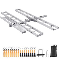 VEVOR Motorcycle Carrier, 2-Bike 600 LBS Aluminum 47in Ramp, Silver  picture