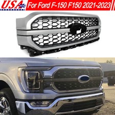 Iconic Silver Front Bumper Grille Replace For Ford F-150 Platinum 2021 2022 2023 picture