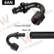 1x 6AN(9/16-18UNF) 150Degree 6AN to 3/8 inch barb Push Lock Hose Fitting End.NEW picture