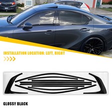 1Set Glossy Black Chrome Delete Finish Window Trims Vinyl Fit Lexus IS 2021-2025 picture