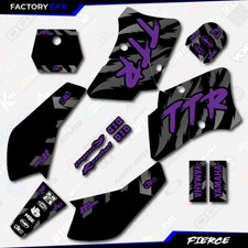 Black & Purple Fierce Racing Graphics Kit fits 00-08 YAMAHA TTR90 TTR 90 decals picture