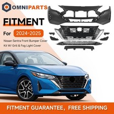 8x Front Bumper Cover Kit W/ Grill & Fog Light Cover For Nissan Sentra 2024-2025 picture