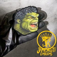 Hulk Head Badges Red Eye 3M Adhesive Pair picture