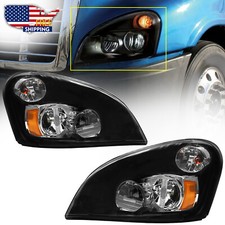 For 2008-2017 Freightliner Cascadia Black LED Headlight Headlamp Left Right Pair picture