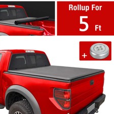 Soft Roll Up Tonneau Cover For 2015-2021 Colorado GMC Canyon Crew Cab 5ft Bed picture