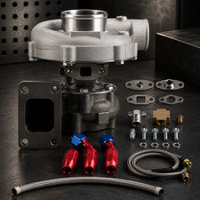T04E T3/T4 A/R.57 73 TRIM 400+HP STAGE III TURBO CHARGER+OIL FEED+DRAIN LINE KIT picture