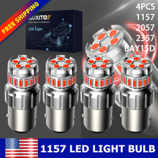 4x 1157 LED Tail Stop Brake Turn Signal Light Bulbs 2057 2357 BAY15D Bright Red picture