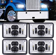 4 PCS Rectangular 4x6 LED Headlights DOT Approved H4656 H4651 H4652 H4666 H6545 picture