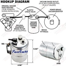 2L Polished Brake Vacuum Reservoir Tank Can Alloy 3/8