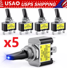 5x Blue LED Light 3Pin Rocker Toggle ON/Off  Switch 30A 12V for Car Boat Marine picture