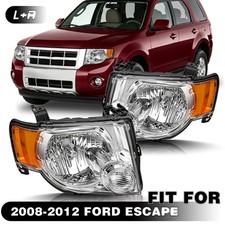 For 2008-2012 Ford Escape SUV Chrome Headlights Left&Right Headlamps Assembly picture