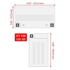 YB10L-A2 Caltric AGM Battery for Suzuki 33610-44010 / 12V 11 Ah AGM Battery picture