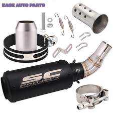 Slip for Yamaha MT-03 YZF R3 R25 Muffler Tips Black Mid Link Pipe Exhaust System picture