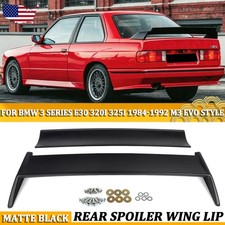 For 1983-1993 BMW E30 M3 Evo Rear Trunk Spoiler + Gurney Flap ABS Coupe Sedan US picture