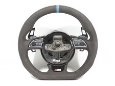 15-20 Audi S3 A3 Custom Alcantara Flat Bottom Steering Wheel Paddle Shifters OEM picture