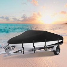 17ft 18ft 19ft Boat Cover Waterproof Trailerable V-Hull Tri-Hull Waterproof 210D picture
