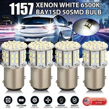 4x 1157 50-SMD LED Tail Brake Stop Reverse Parking Light Bulbs 6000K Super White picture