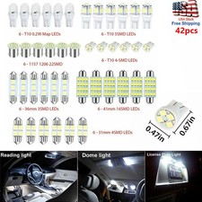 42PCS LED INTERIOR LIGHTS BULBS KIT CAR TRUNK DOME LICENSE PLATE LAMPS 6000K SET picture