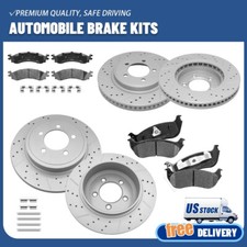 For 06-10 Ford Explorer Mercury Mountaineer Front Rear Brake Rotors Ceramic Pads picture