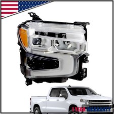 For 2022-2024 Chevy Silverado 1500 LT RST Chrome Bezel Full LED Headlight Driver picture