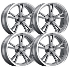 (Set-4) Ridler 606 18x8 5x4.75 0mm Gray Wheels Rims 18 Inch picture