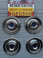 15” Airstream Hubcaps Stainless set 4 used with Plastic Embelm 1959-74 Rare picture