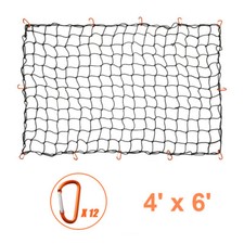 Bungee Cargo Net Stretch 4'x6' to 8'x12' for Trailer Pickup Truck Rooftop Black picture