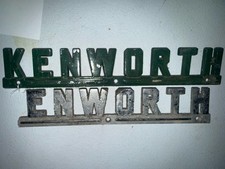 VTG KENWORTH BIG TRUCK EMBLEM TRIM BADGE OEM - ONE PAINTED, ONE MISSING LETTER picture