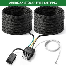 25FT 4 Pin Trailer Wiring Harness Waterproof Kit 18 AWG Braided Utility Boat RV picture