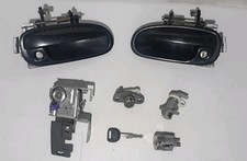 96-00 Honda Civic Door Handles Black OEM Lock Set Sedan 6 Piece Lock set 4 Door picture