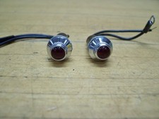 2 Vintage NOS Red Dash Board Indicator Lights 12V Turn Signal On Off Rat Hot Rod picture