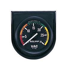 AutoMeter 2337 Autogage Vacuum Gauge Black Dial 0-30