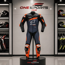Men's 1-Piece Leather Motorcycle Racing Suit CE Armor Biker Track Gear picture