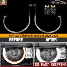 Pair White Headlight Tube Guide Strip For Land Rover Defender 2020-2023 DRL picture