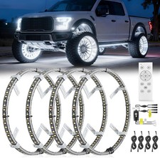 Nilight 17inch Double Row LED Wheel Ring Lights Pure White with Remote Control picture